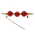 Image 3 of Vintage gold large brooch with carnelian