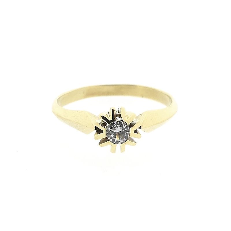 Image 2 of Gold solitaire ring with zirconia