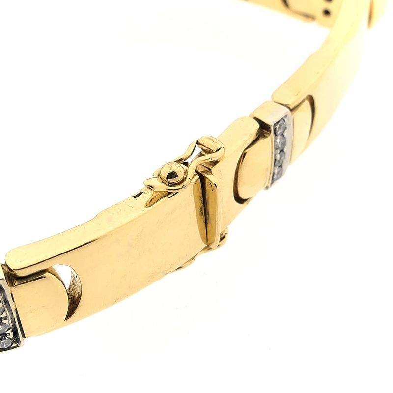 Image 4 of Gold bar bracelet with diamond; 0.48 ct.
