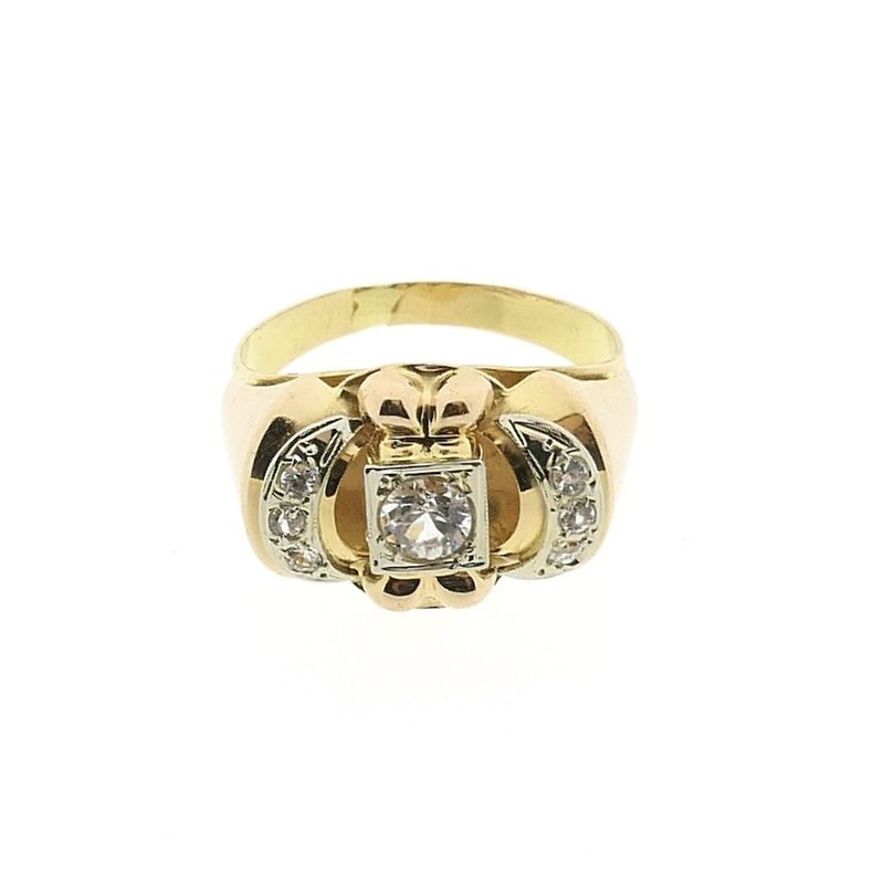 Image 3 of 18 carat bicolor gold ring with zirconia