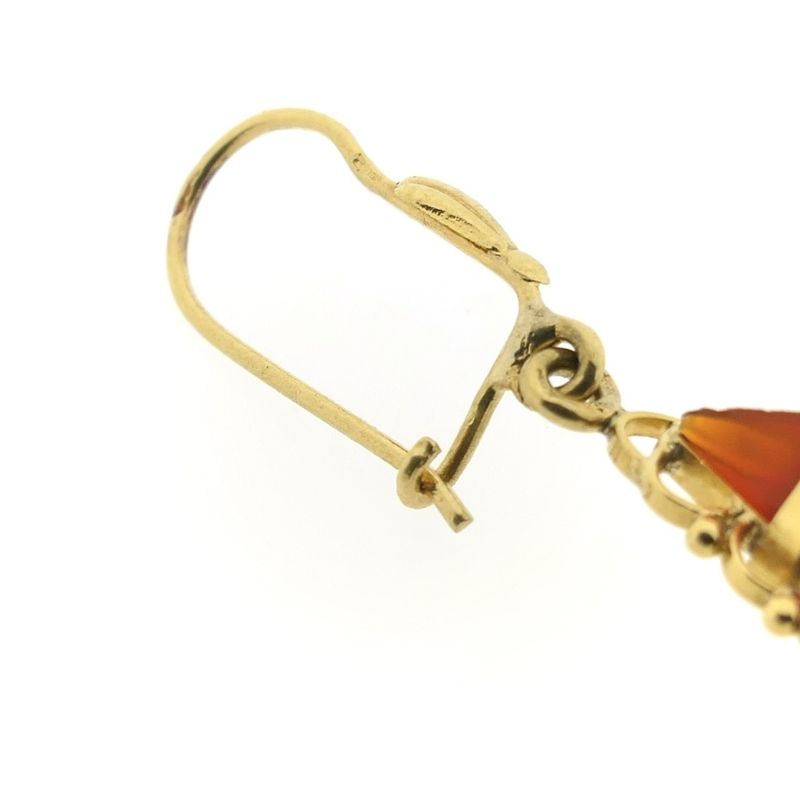 Image 7 of Vintage gold stud earrings with carnelian