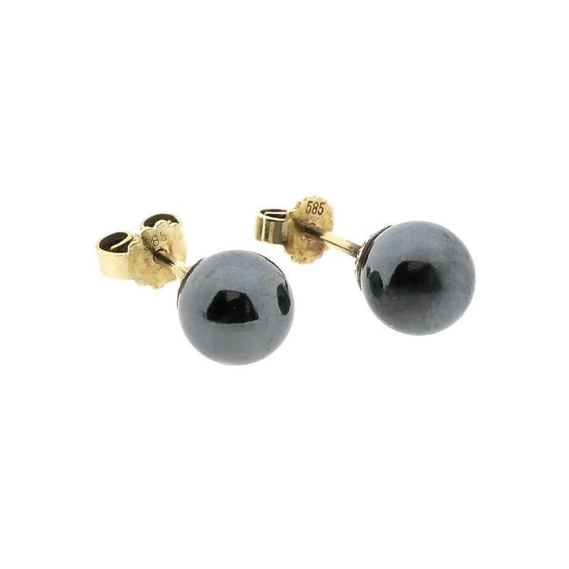 Image 4 of Gold stud earrings with Tahiti pearl