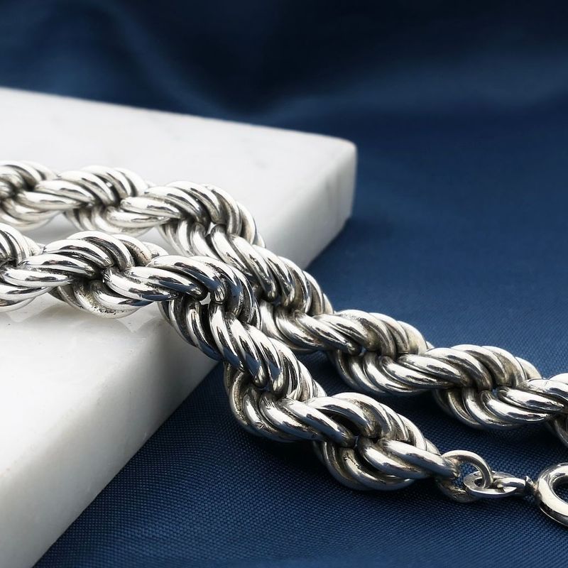 Image 2 of Silver Twisted Link Bracelet