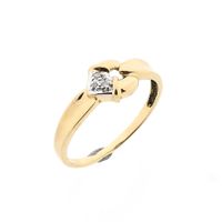 Gouden ring met diamanten; 0,015 ct. 