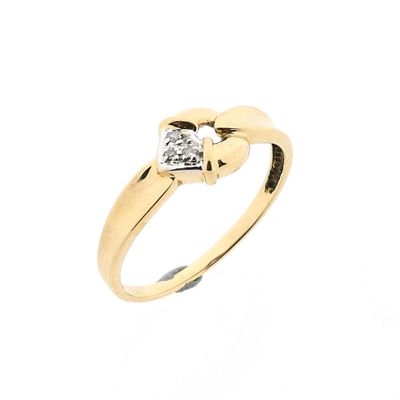 Afbeelding 1 van Gouden ring met diamanten; 0,015 ct. 