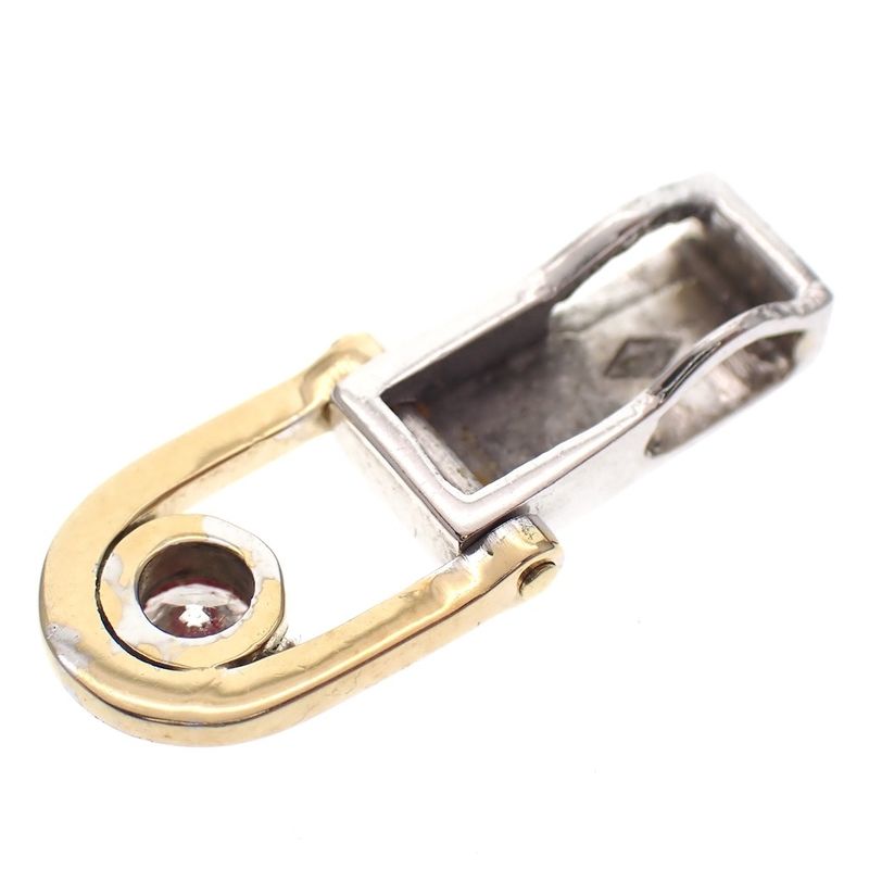 Image 5 of Two-tone gold pendant with diamond; 0.24 ct.