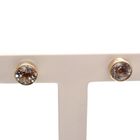 Image 4 of Gold stud earrings with large zirconia.