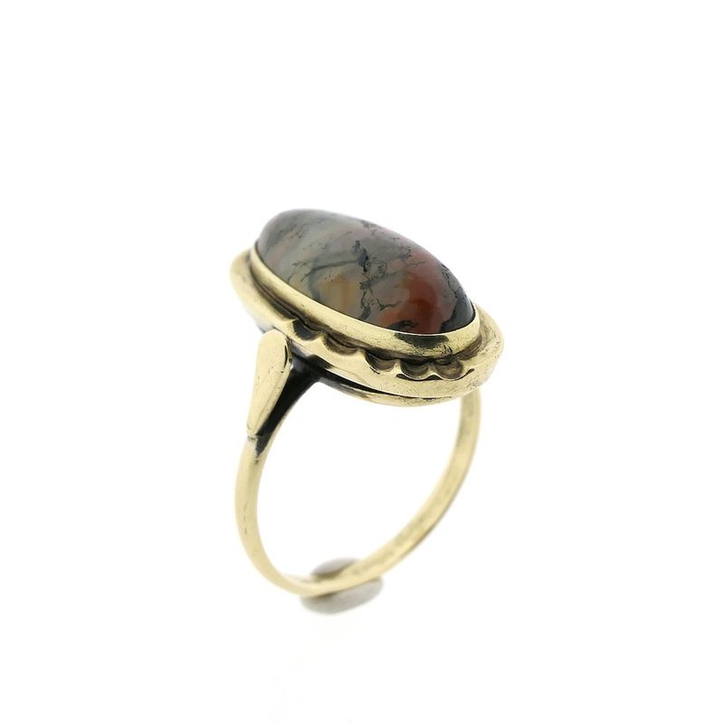 Image 3 of Gold ring with moss agate | Vintage