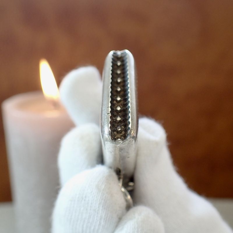 Image 5 of Silver matchbox/tinderbox; Antique