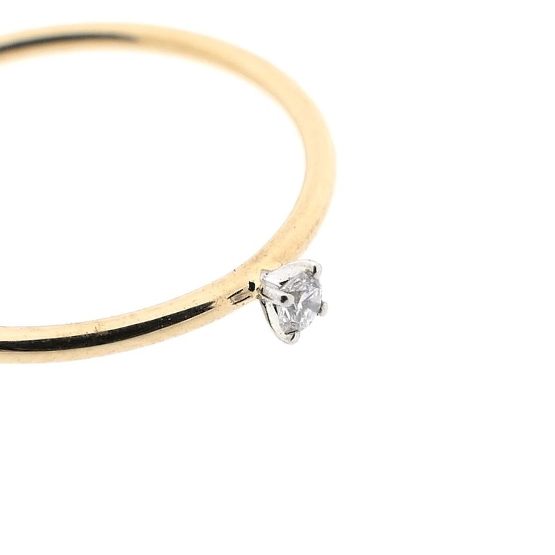 Image 6 of Gold solitaire ring with diamond | 0.04 ct.