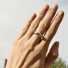 Image 4 of 18-karat two-tone gold ring with a heart and a 0.07-ct diamond.