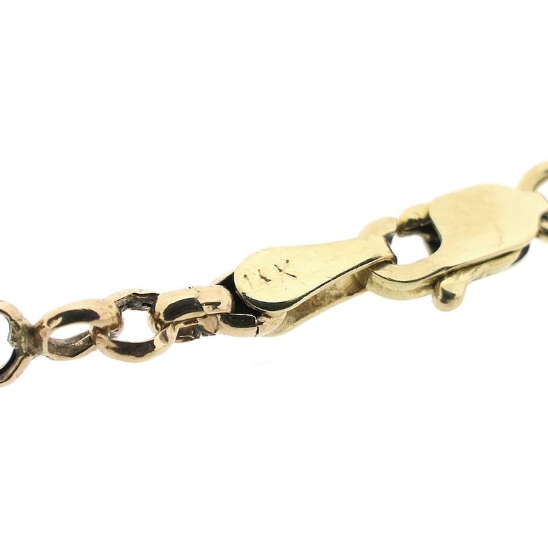 Image 6 of Two-tone gold jasseron link bracelet with Nazar (Lucky Eye); 19 cm | Midas