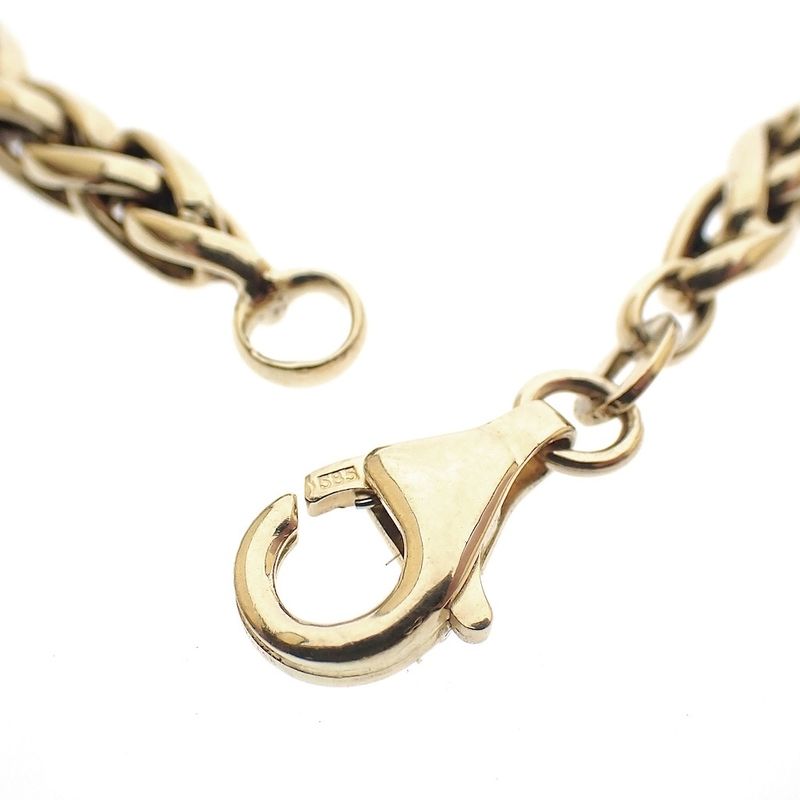 Image 6 of Gold braided chain; Foxtail link | 47 cm