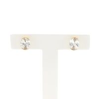 Gold stud earrings with zirconia