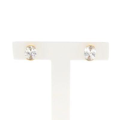 Image 1 of Gold stud earrings with zirconia