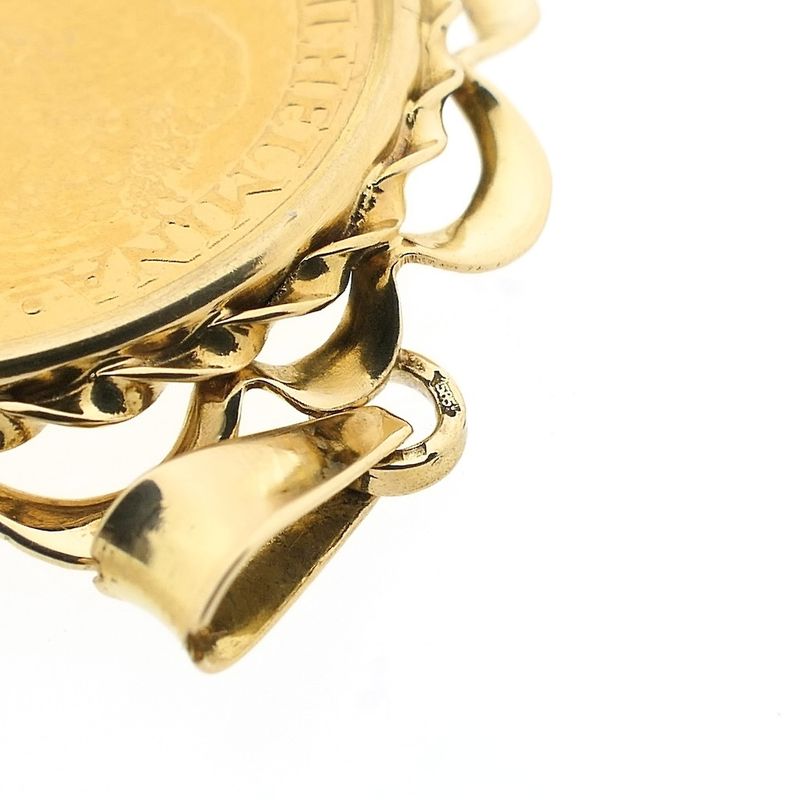 Image 7 of Gold pendant of 10 guilder coin Queen Wilhelmina 1917
