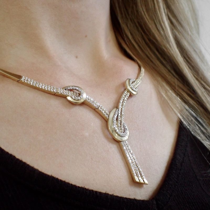 Image 9 of Gold necklace with zirconia; Geçen | 46 cm