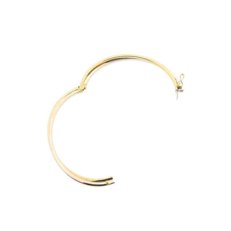 Image 8 of Two-tone gold slave bracelet; Size M/L