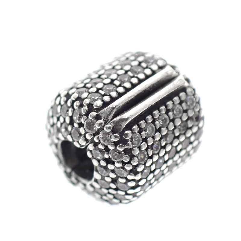Image 1 of Pandora clip charm; Silver; Pavé