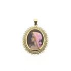 Image 1 of Gold pendant with Enamel D'Art portrait