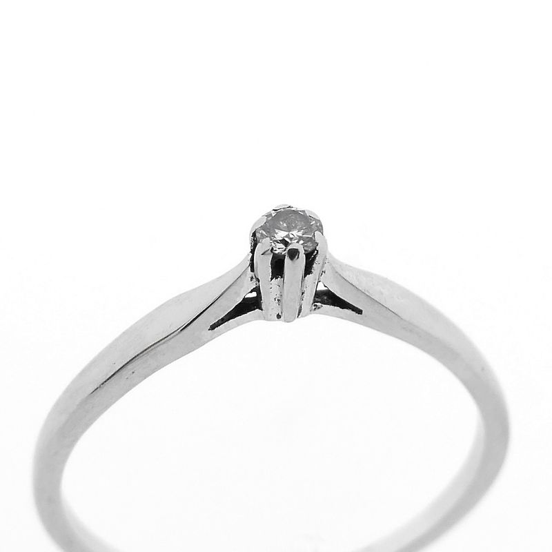 Image 3 of White gold solitaire ring with diamond | 0.06 ct.