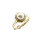 Image 1 of Vintage two-tone gold ring with pearl