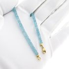 Image 8 of Gold beaded bracelet with aquamarine