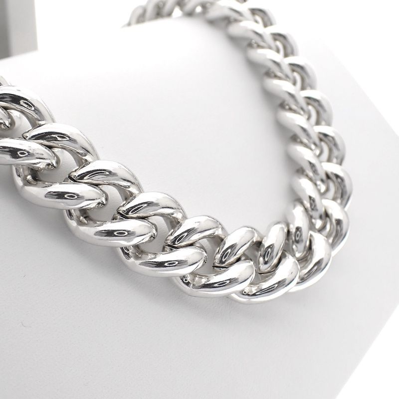 Image 2 of Silver robust gourmet link necklace | 45 cm