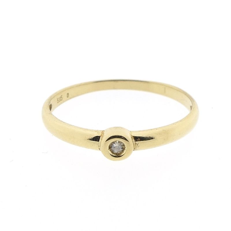 Image 5 of Gold solitaire ring with diamond | 0.03 ct.