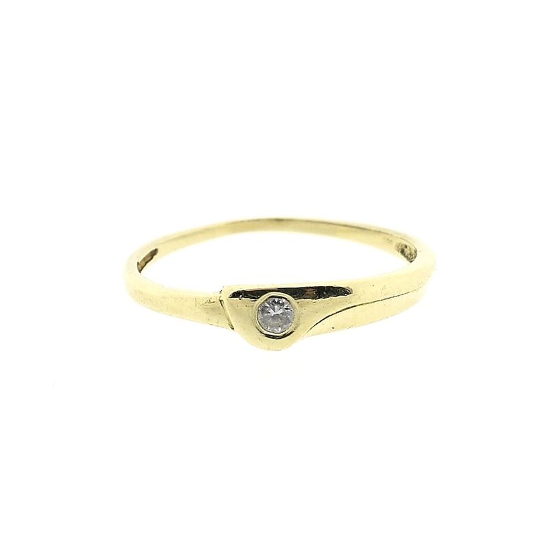 Image 2 of Gold solitaire ring with zirconia