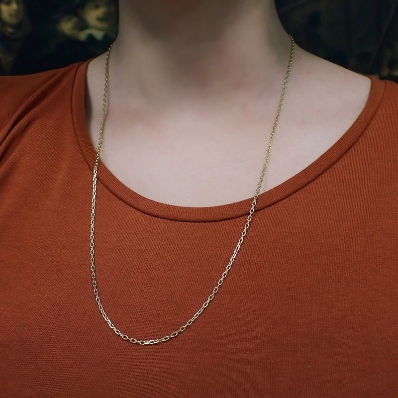 Image 4 of Gold anchor link chain | 61 cm