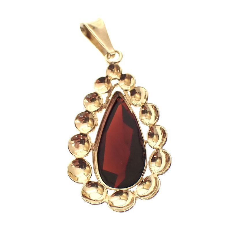 Image 4 of Vintage gold pendant with garnet