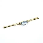 Image 3 of Vintage gold long narrow brooch with aquamarine