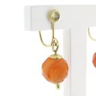 Image 4 of Vintage gold earrings with carnelian