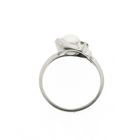 Image 5 of White gold ring with pearl and diamonds; 0.07 ct.