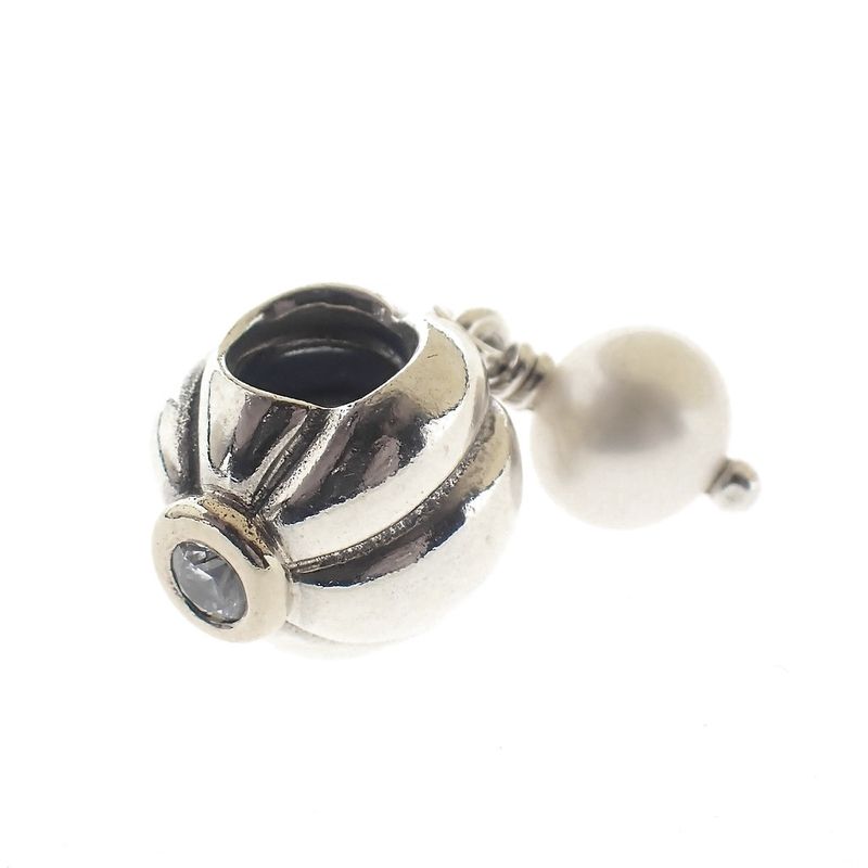 Image 2 of Pandora charm; Silver with gold; Pearl Charm