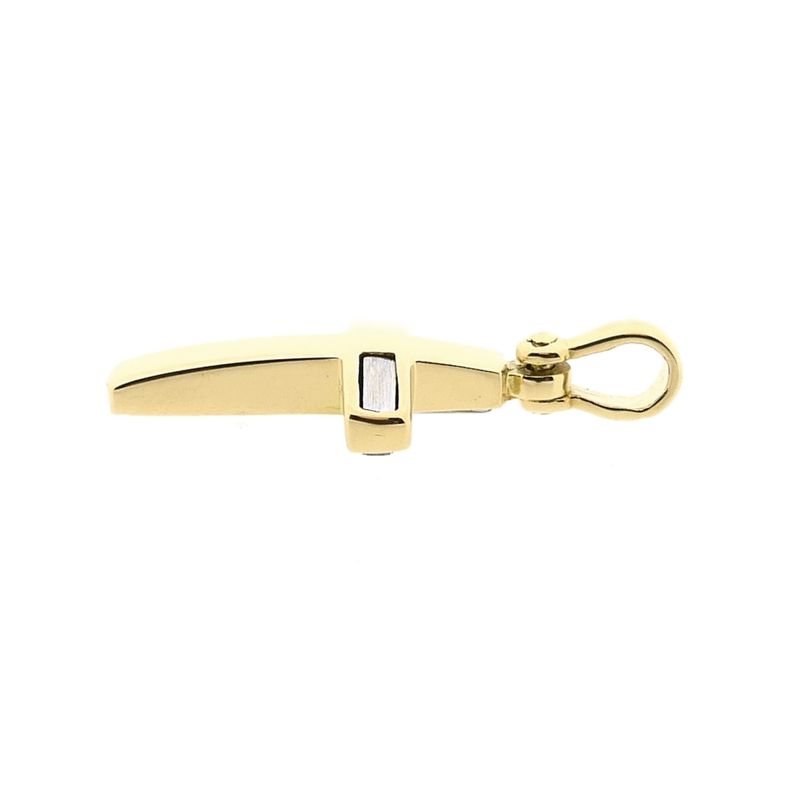 Afbeelding 8 van Bicolor gouden hanger van een kruis