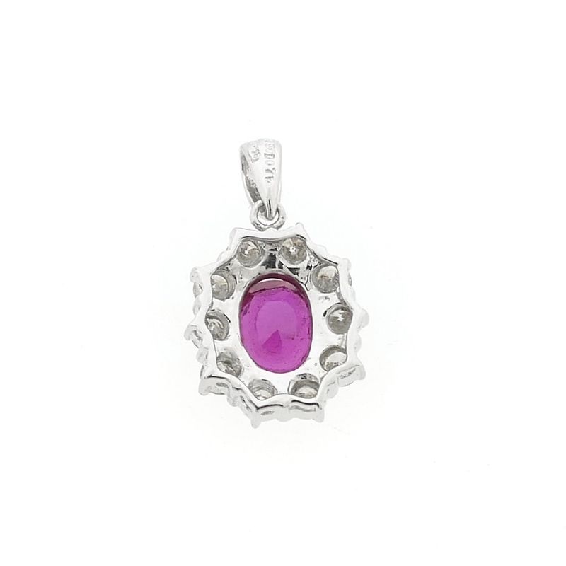 Image 3 of White gold pendant with pink spinel and diamond; 0.70 ct.