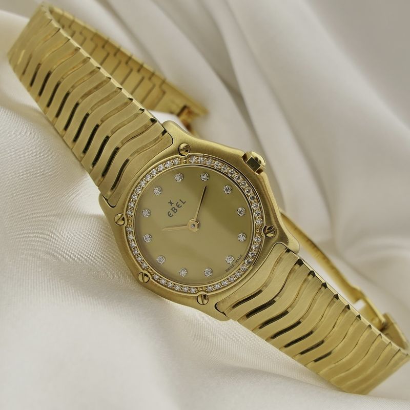 Image 10 of Ebel Sport Classic E8090124; 18k gold women's watch with diamonds