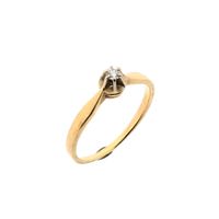 Gold solitaire ring with diamond; 0.07 ct.