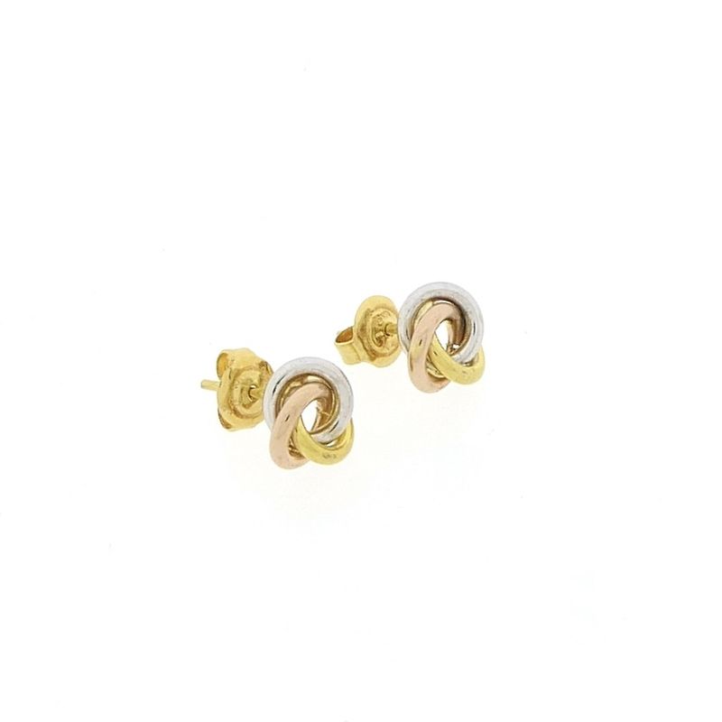 Image 5 of Tricolor gold stud earrings