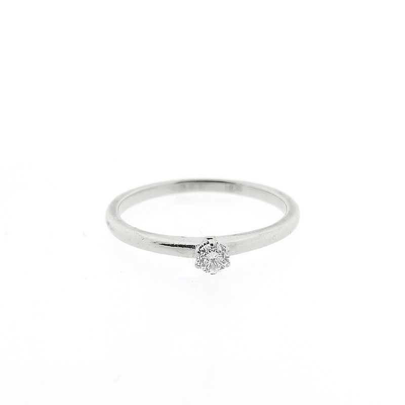 Image 3 of White gold solitaire ring with diamond | 0.08 ct.