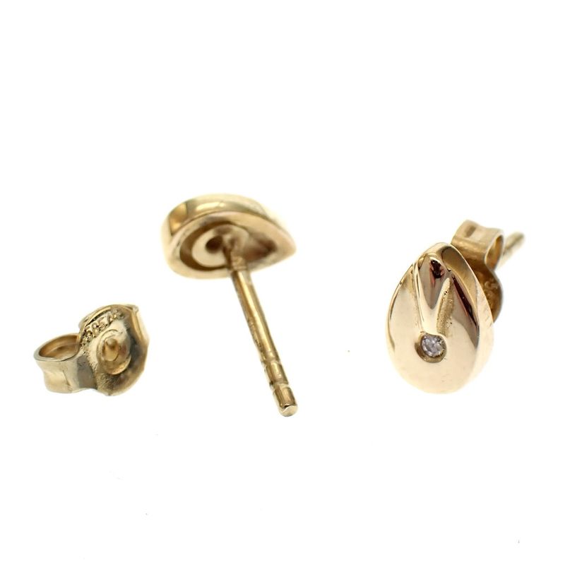 Image 5 of Gold stud earrings with diamonds; 0.02 ct.