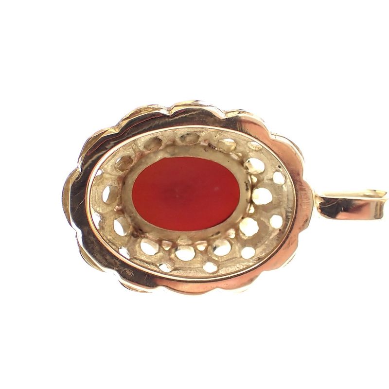 Image 4 of Gold pendant with blood coral | Vintage/antique