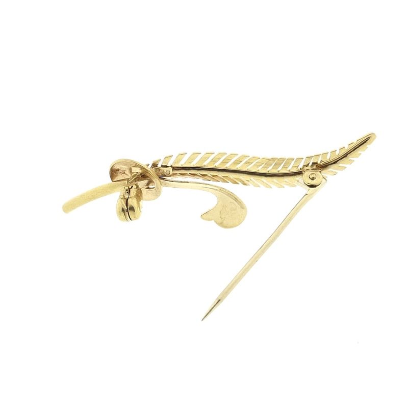 Image 3 of Gold feather brooch