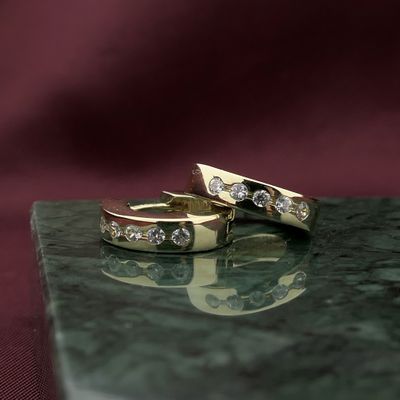 Image 2 of Gold earrings; Ø 14.3 mm