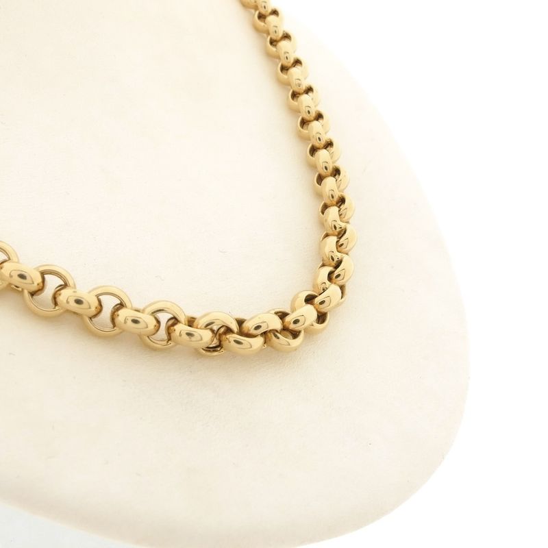 Image 8 of Gold jasseron link chain; 45.5 cm