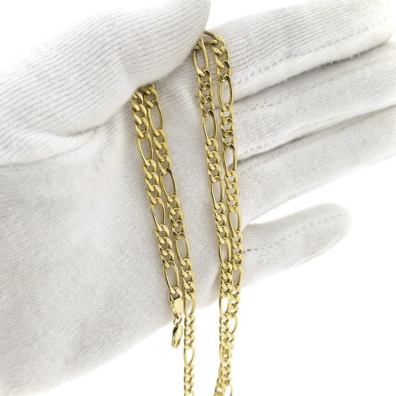 Image 9 of Gold Figaro link chain | 60.5 cm
