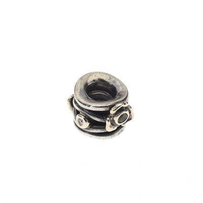 Image 1 of Pandora charm; Silver with gold; Growing Flower