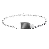 Silver gourmet link bracelet with engraving plate